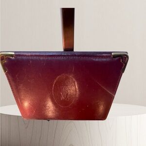 CARTIER THIN Red Leather Wallet